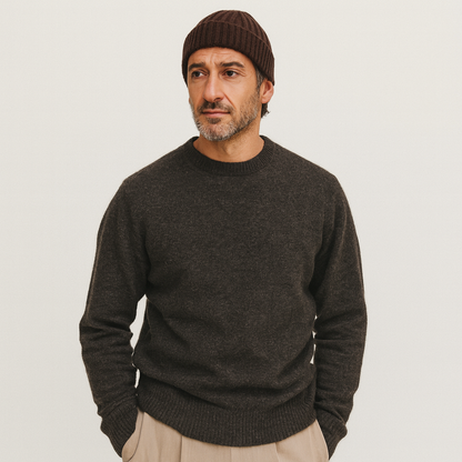 The Wentworth Men's Luxury Ribbed Knit Cashmere Beanie 1
