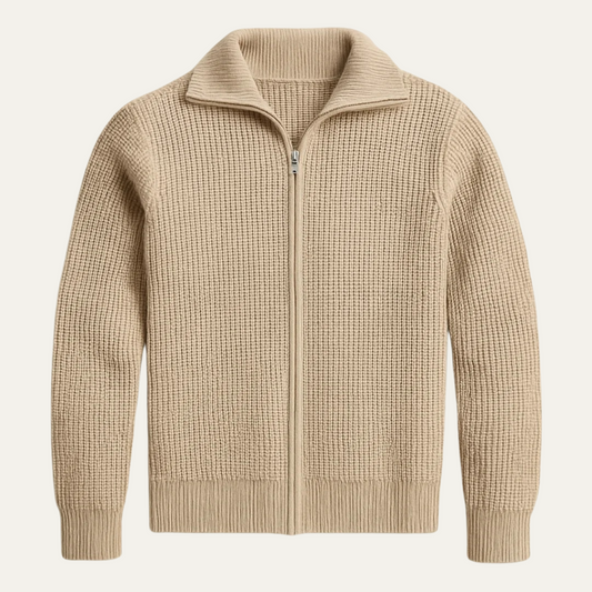 The Weymouth Men's Trendy Chunky Knit Full Zip Jumper 0