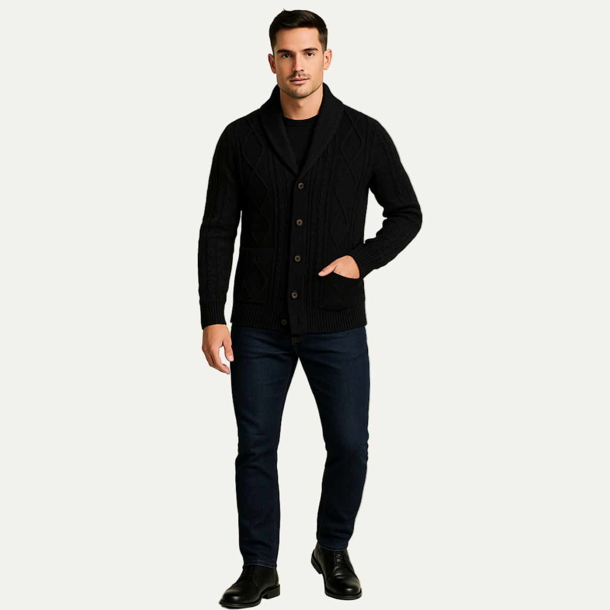 The Winchester 100% Cashmere Cardigan for Men 4