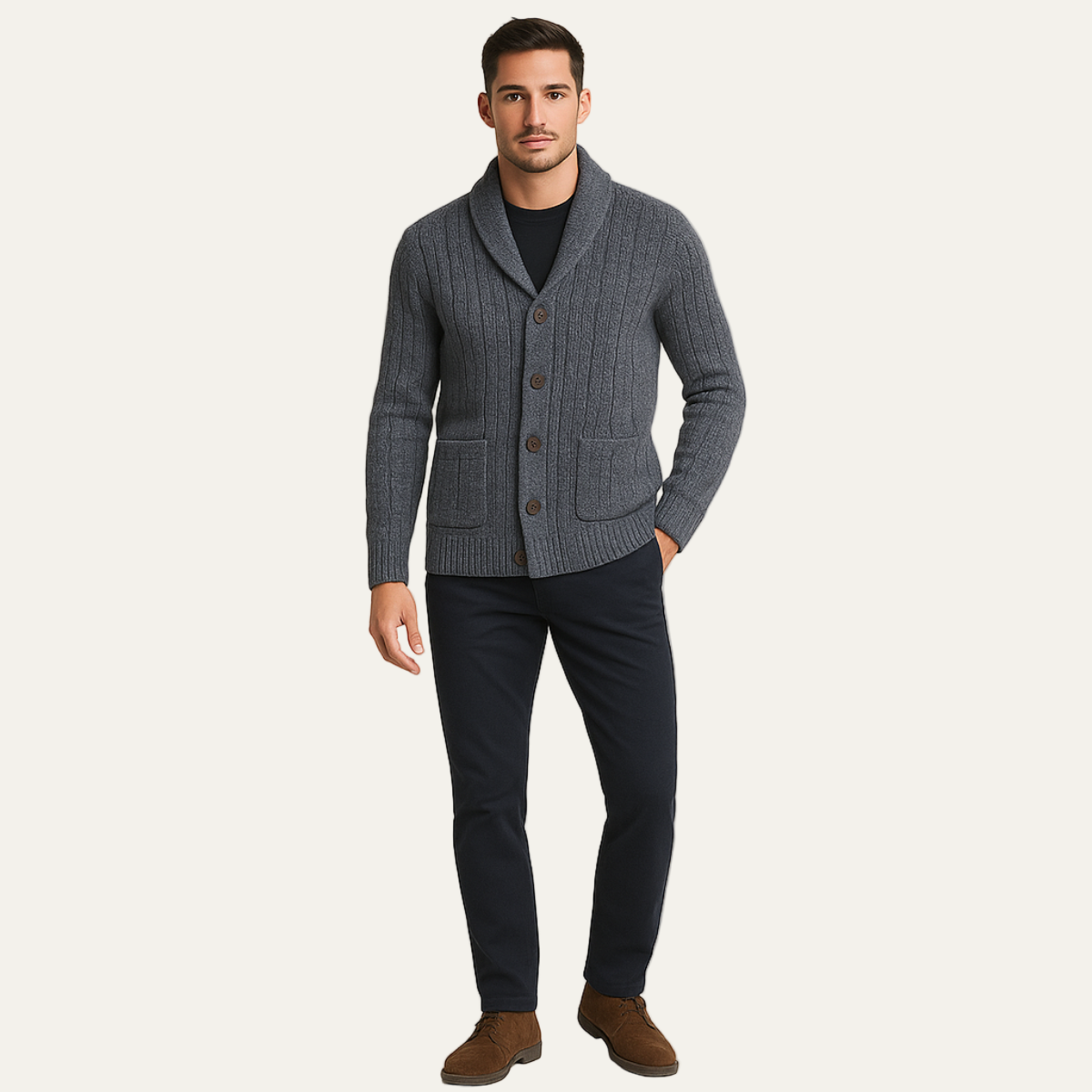 The Winchester 100% Cashmere Cardigan for Men 6
