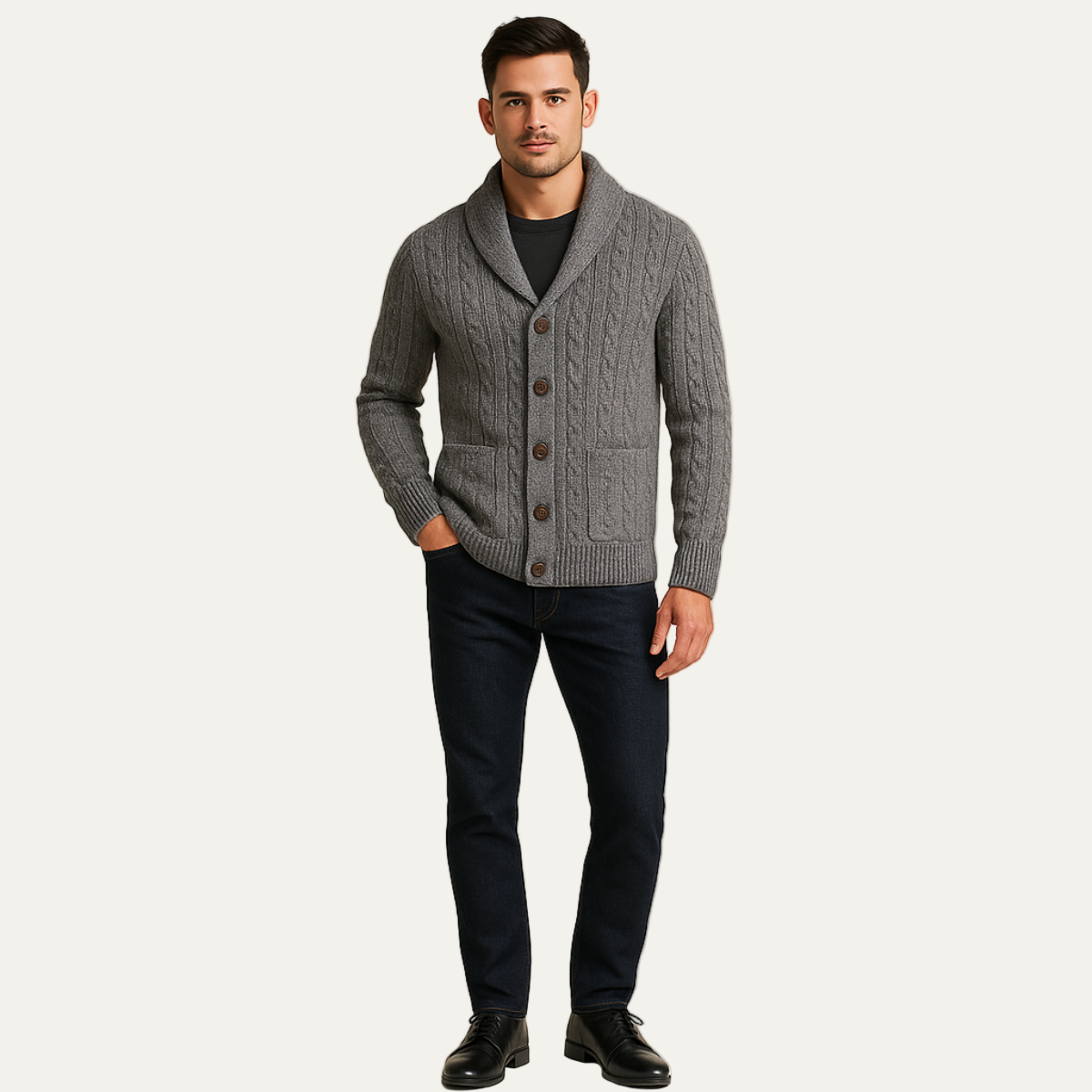 The Winchester 100% Cashmere Cardigan for Men 8