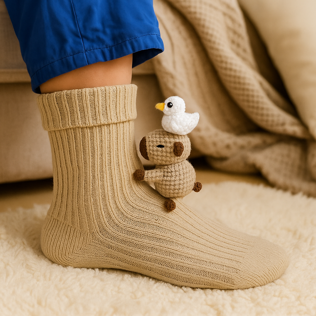 Cozy Fuzzy Animal Socks Slippers