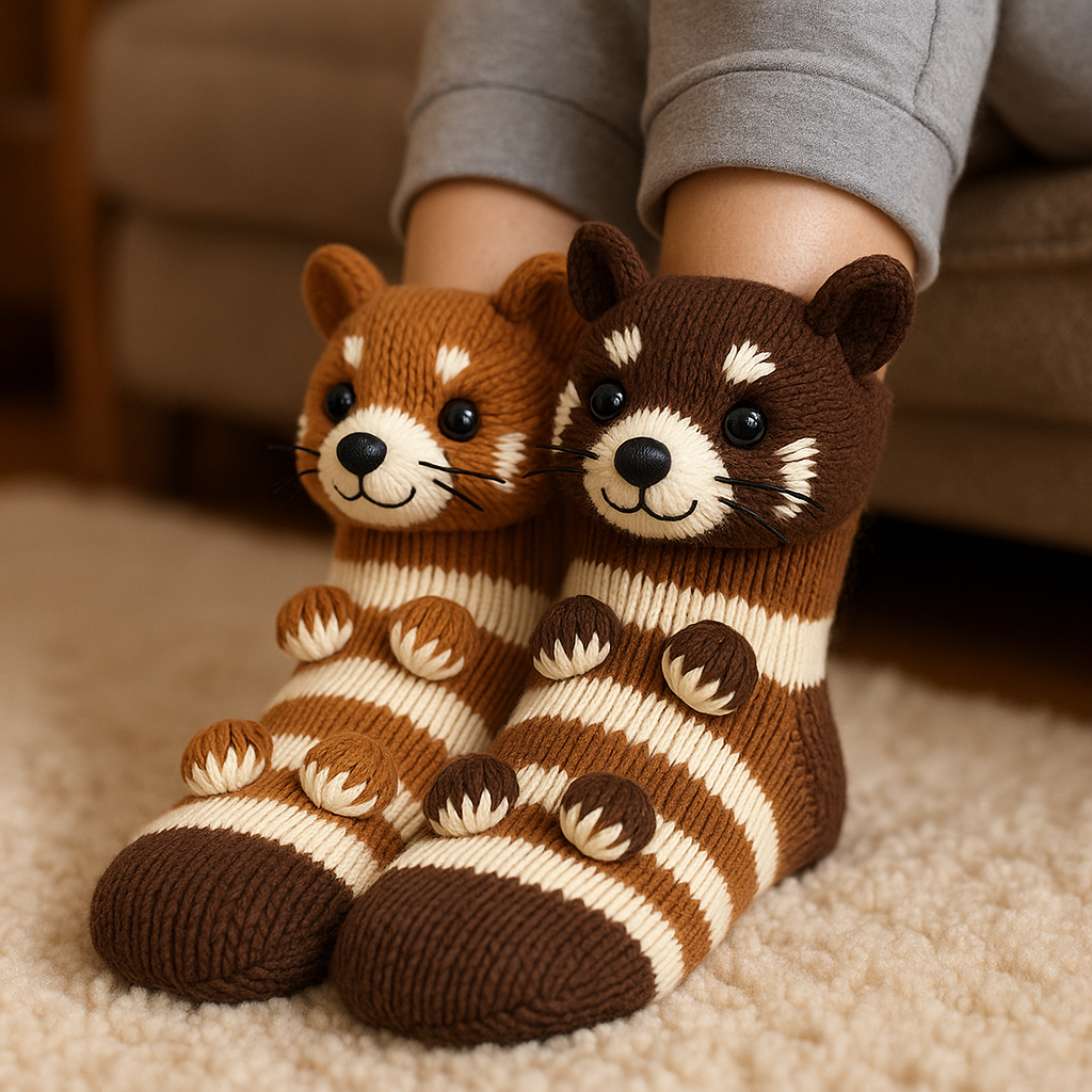 Cozy Fuzzy Animal Socks Slippers