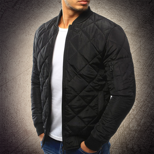 Warm Quilted Mens Bomber Jacket - VogeLuxe