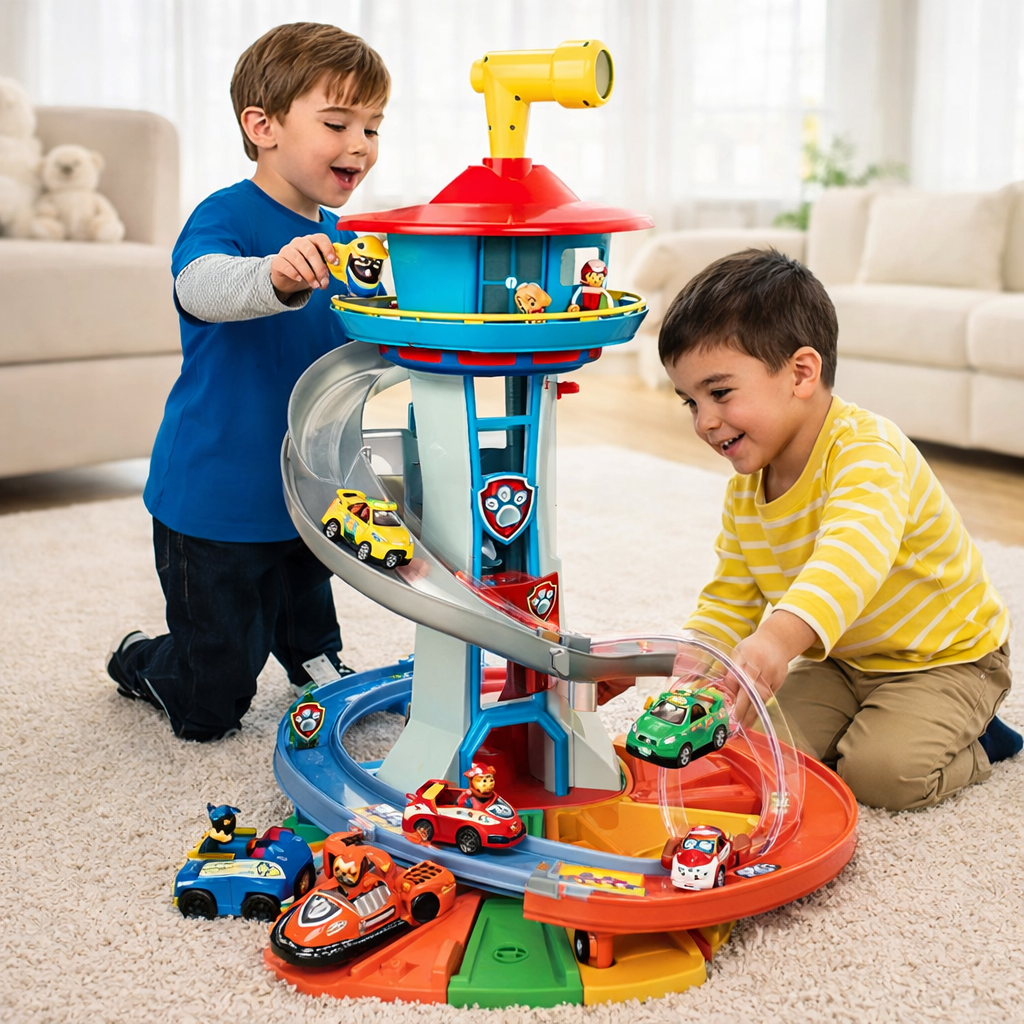 Fun Kids Car Track Play Set with Slide - VogeLuxe