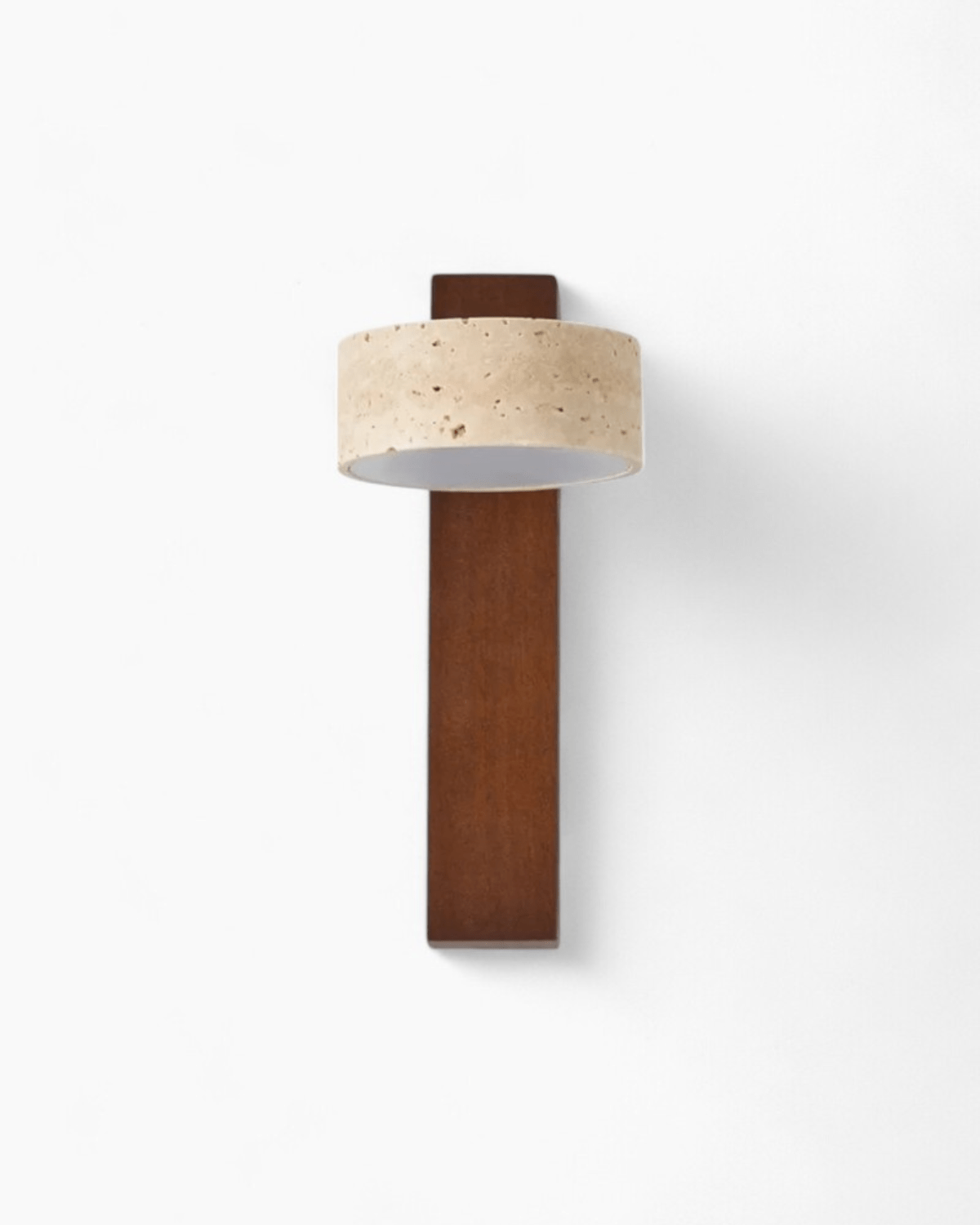 Natural Stone and Walnut Wood Wall Lamp - VogeLuxe