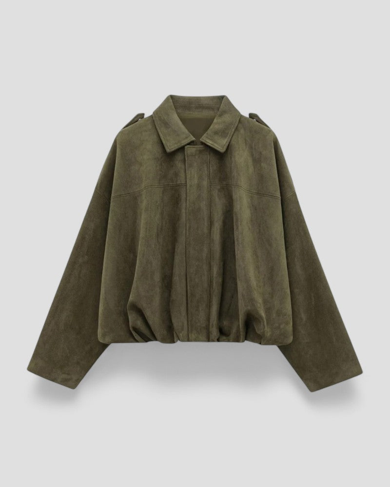 VogeLuxe | Women’s Faux Suede Collared Jacket
