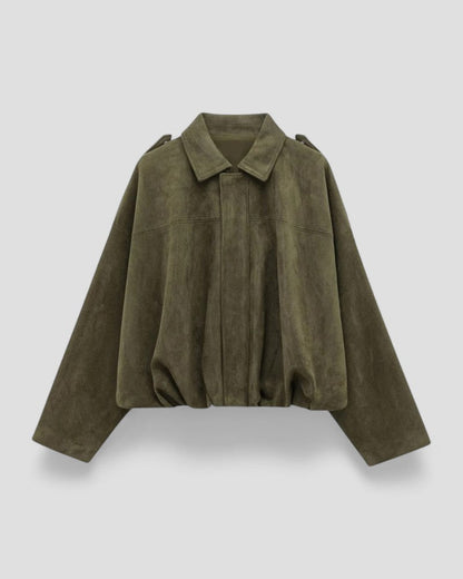 VogeLuxe | Women’s Faux Suede Collared Jacket