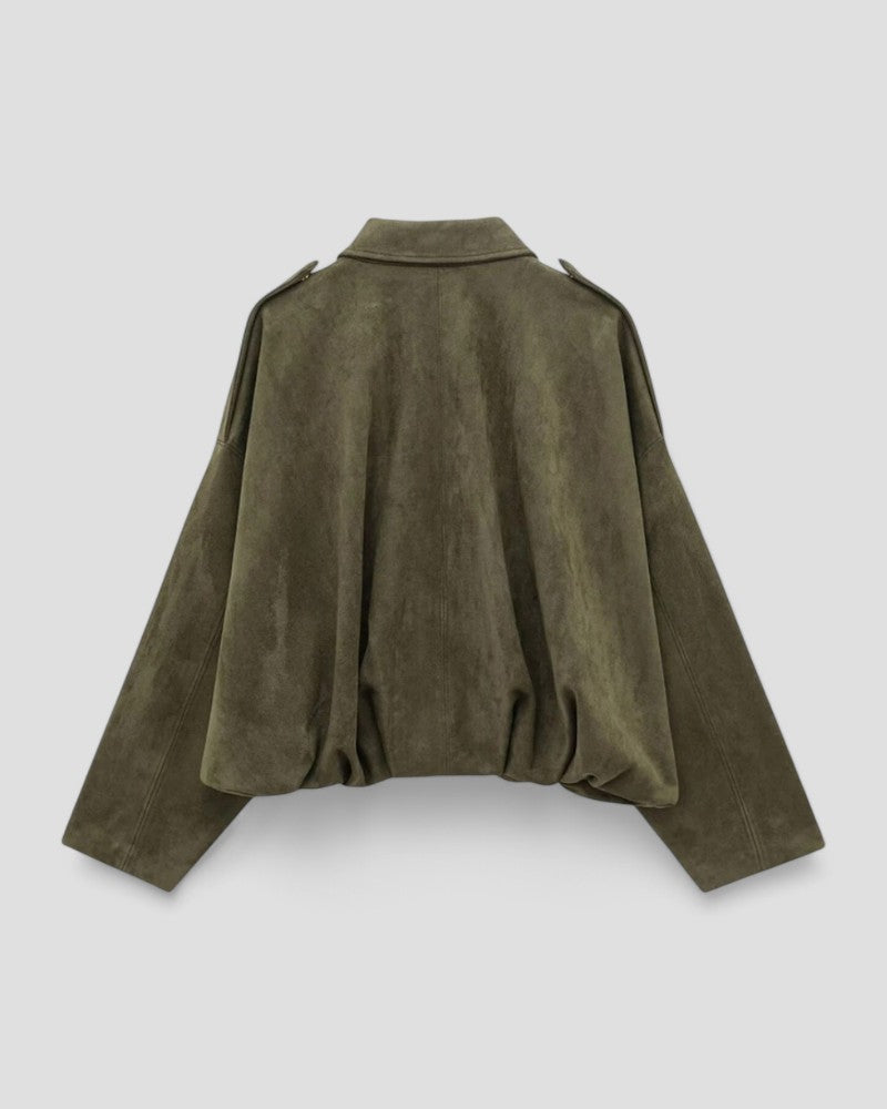 VogeLuxe | Women’s Faux Suede Collared Jacket