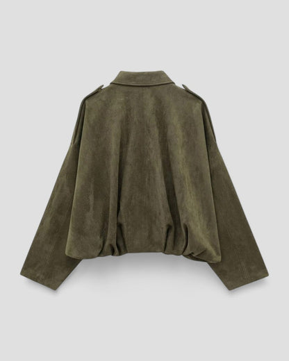 VogeLuxe | Women’s Faux Suede Collared Jacket