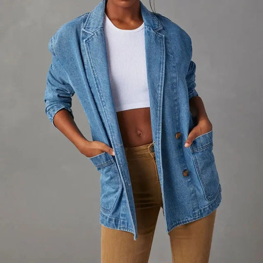 Classic Fit Women's Blazer with Pockets - VogeLuxe