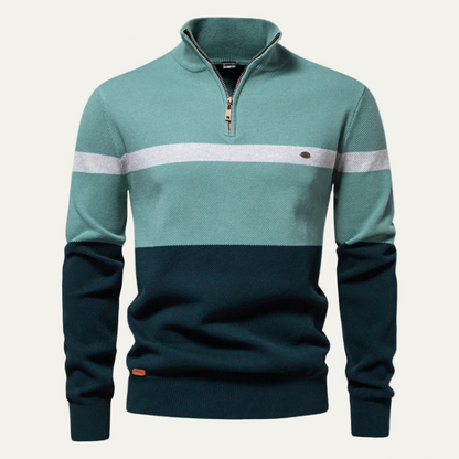 VogeLuxe | Men’s Stylish Quarter Zip Knit Sweater