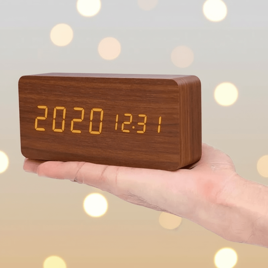 Smart LED Table Clock with Voice Control and Dimming