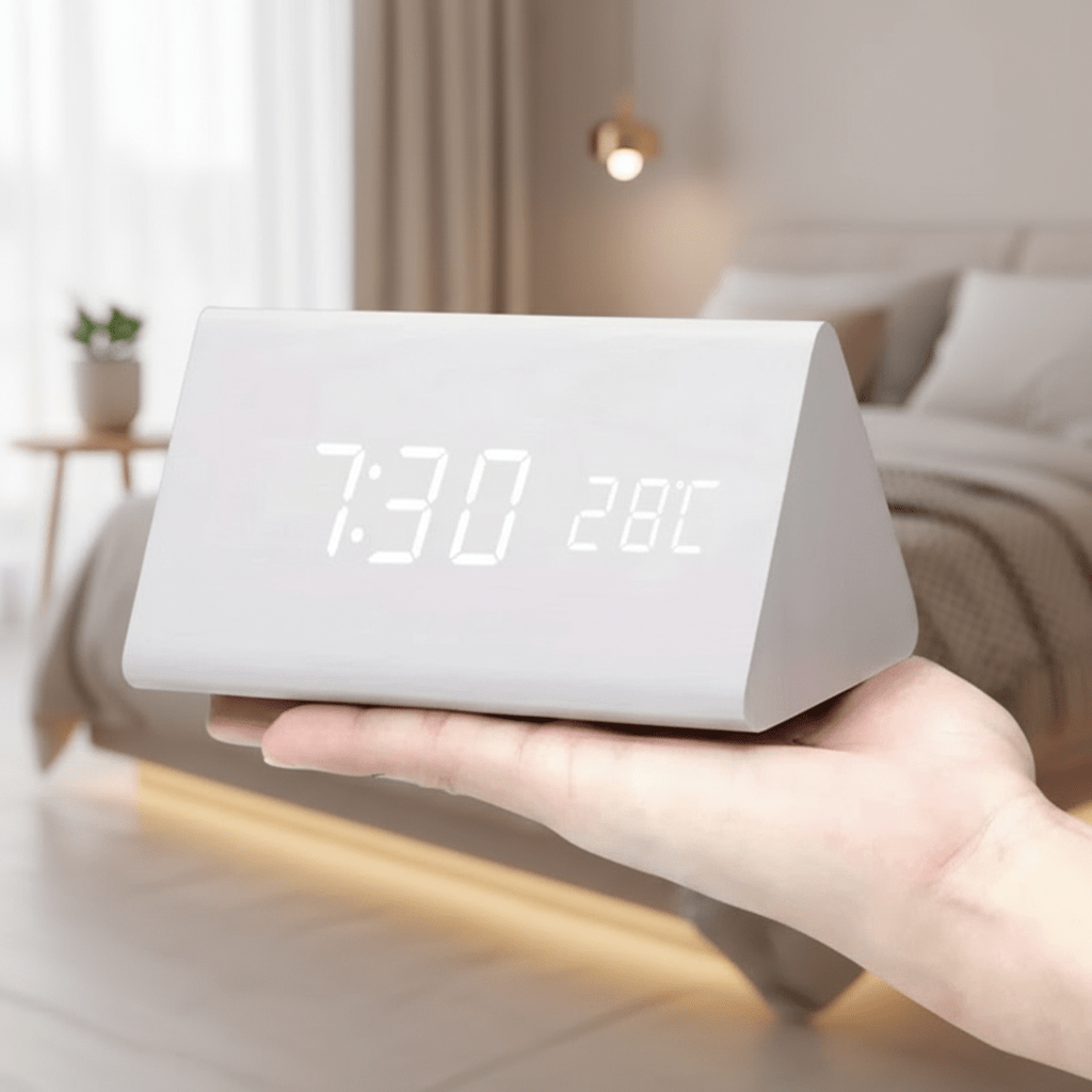 Smart LED Table Clock with Voice Control and Dimming