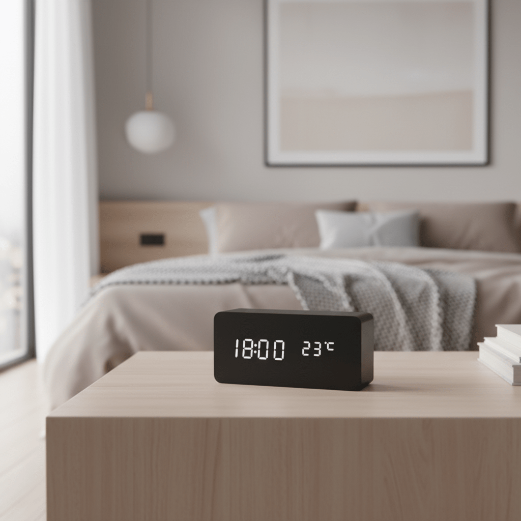 Smart LED Table Clock with Voice Control and Dimming