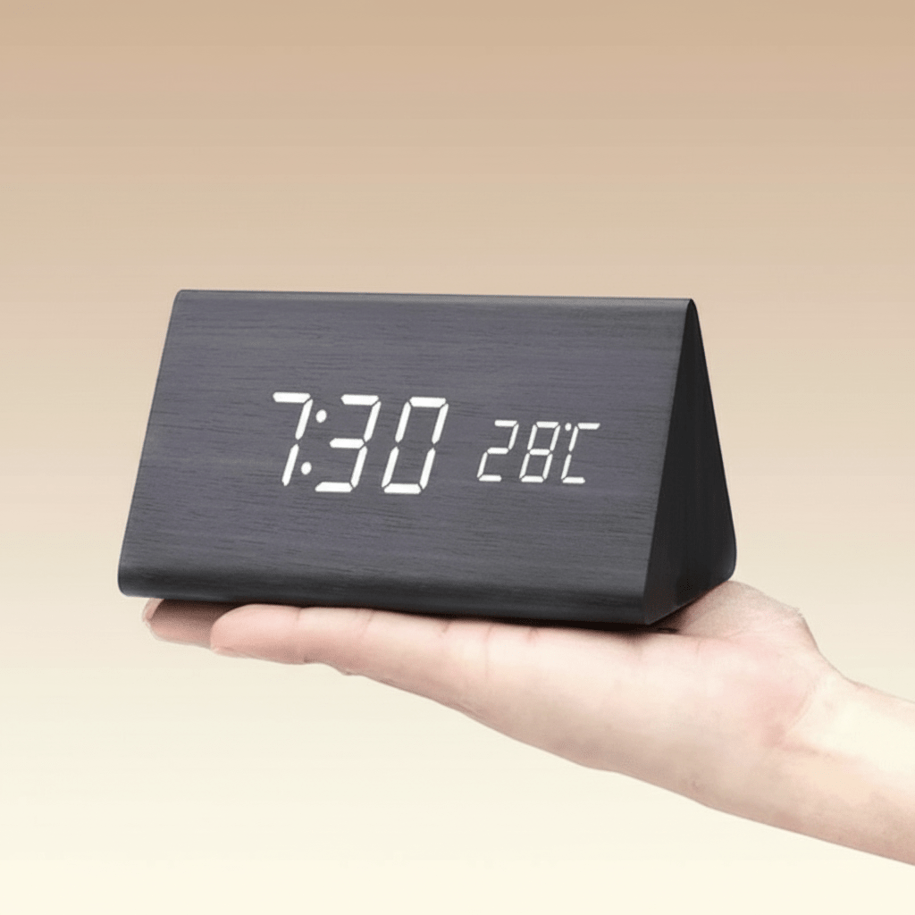 Smart LED Table Clock with Voice Control and Dimming