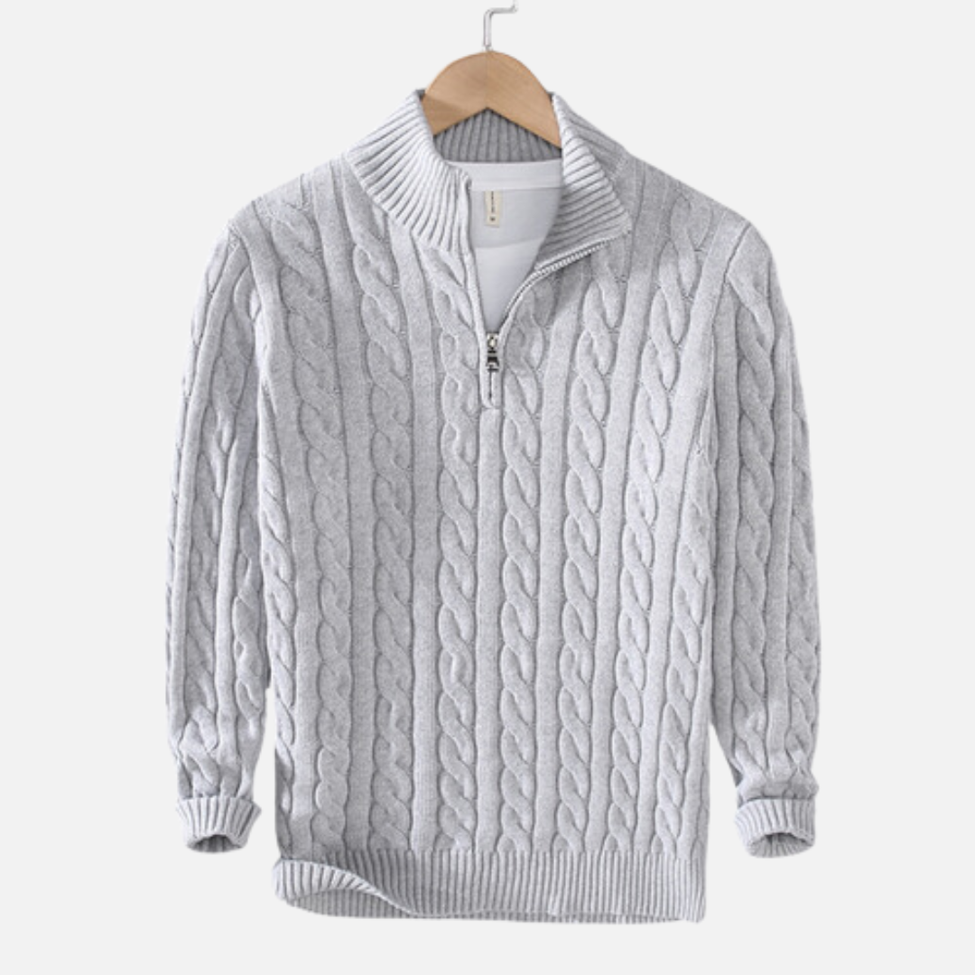 Classic Men's Cable Knit Sweater - VogeLuxe