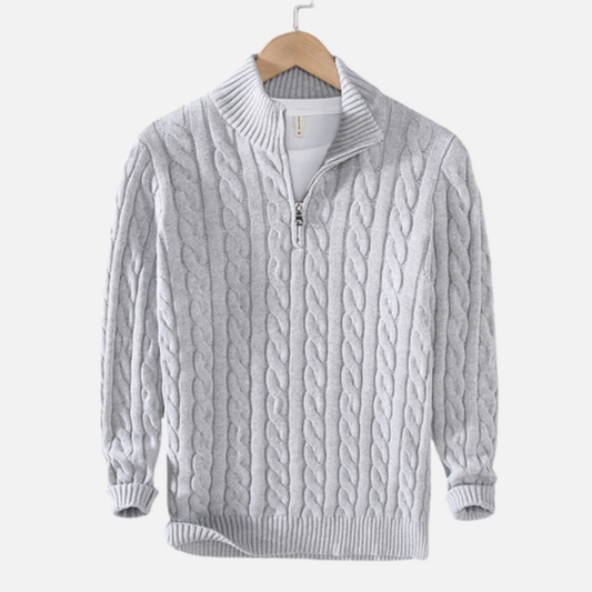 Classic Men's Cable Knit Sweater - VogeLuxe