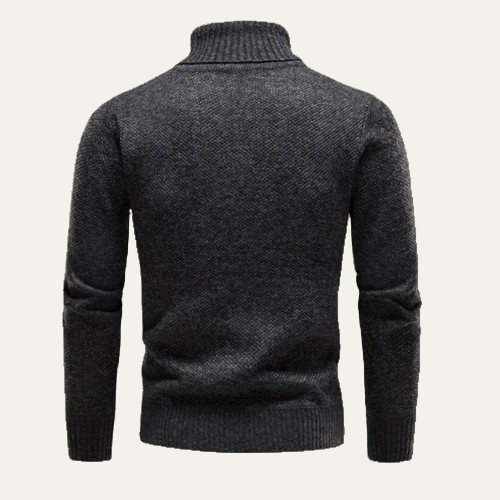 VogeLuxe | Men’s Fitted Micro Textured Turtleneck Sweater