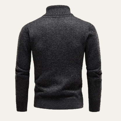 VogeLuxe | Men’s Fitted Micro Textured Turtleneck Sweater