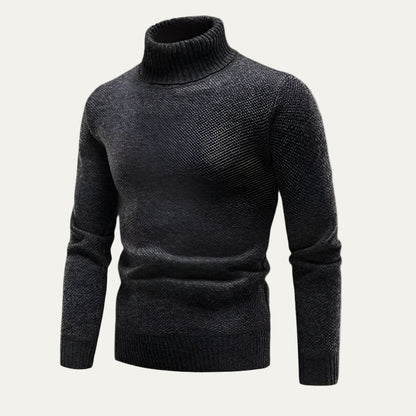 VogeLuxe | Men’s Fitted Micro Textured Turtleneck Sweater