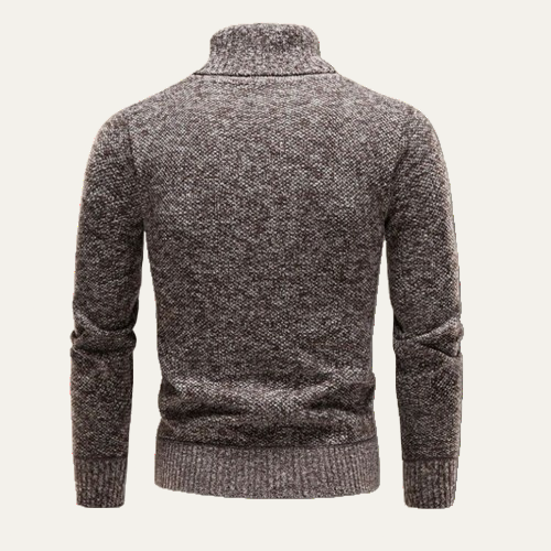 VogeLuxe | Men’s Fitted Micro Textured Turtleneck Sweater