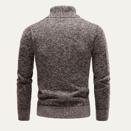 VogeLuxe | Men’s Fitted Micro Textured Turtleneck Sweater
