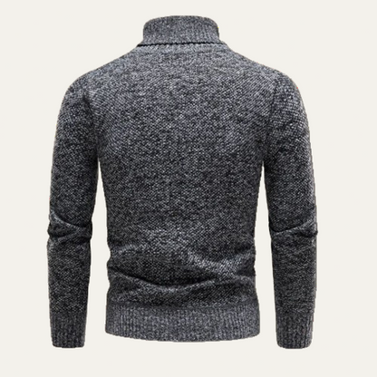 VogeLuxe | Men’s Fitted Micro Textured Turtleneck Sweater