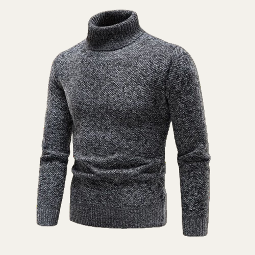 VogeLuxe | Men’s Fitted Micro Textured Turtleneck Sweater
