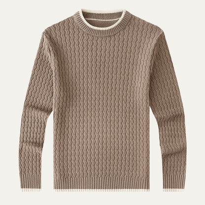 VogeLuxe | Men’s Textured Vertical Pattern Knit Sweater