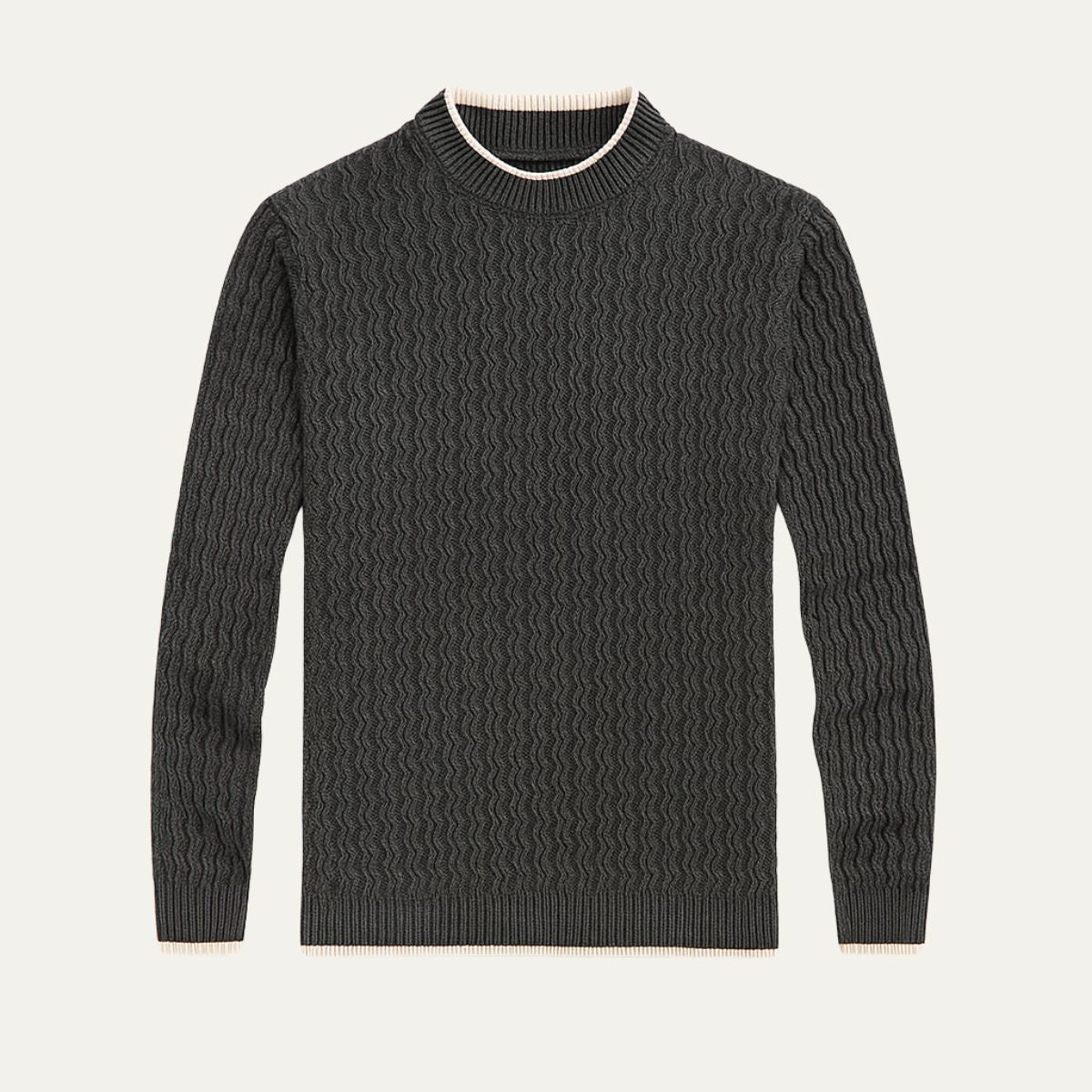 VogeLuxe | Men’s Textured Vertical Pattern Knit Sweater