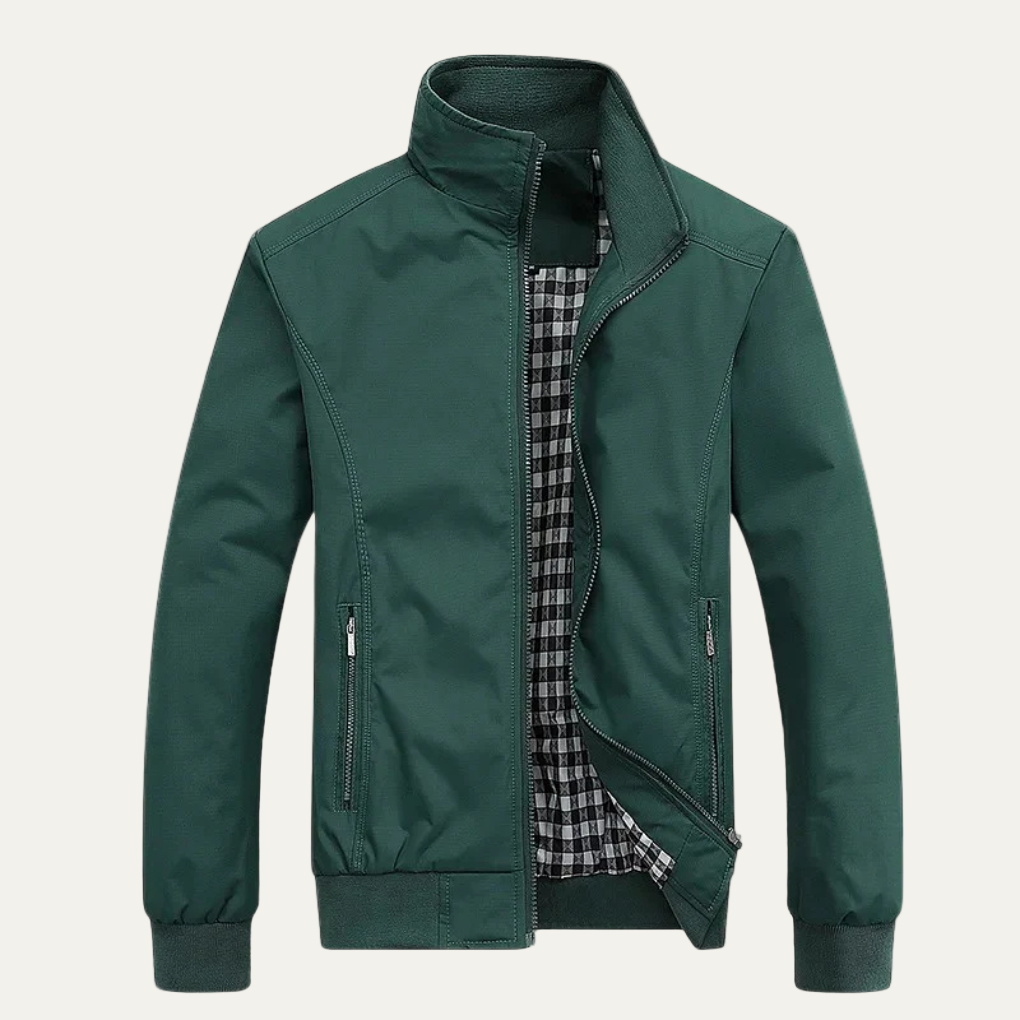 VogeLuxe | Men’s Wind-Resistant Stand Collar Zip Jacket