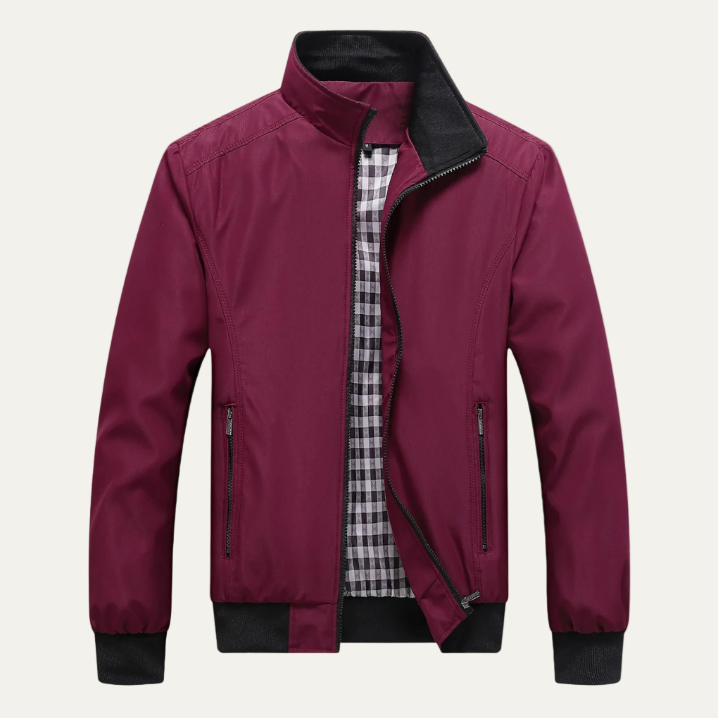VogeLuxe | Men’s Wind-Resistant Stand Collar Zip Jacket