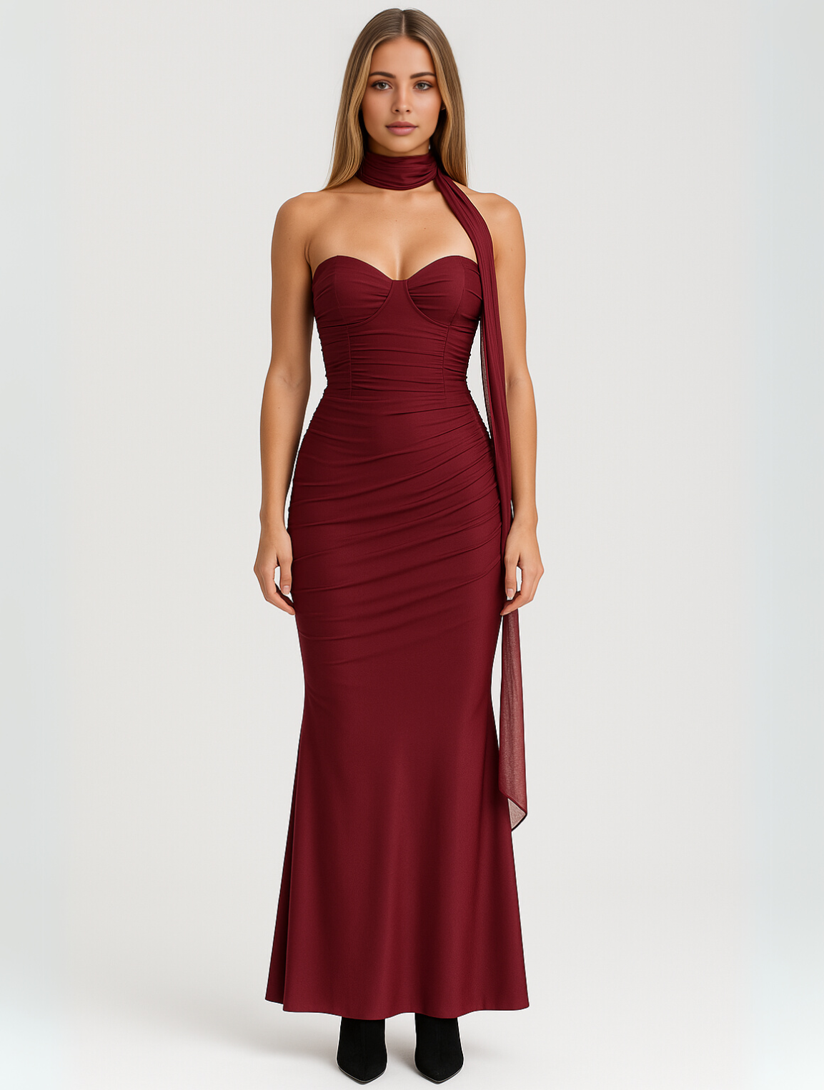Sleek Off Shoulder Choker Dress
