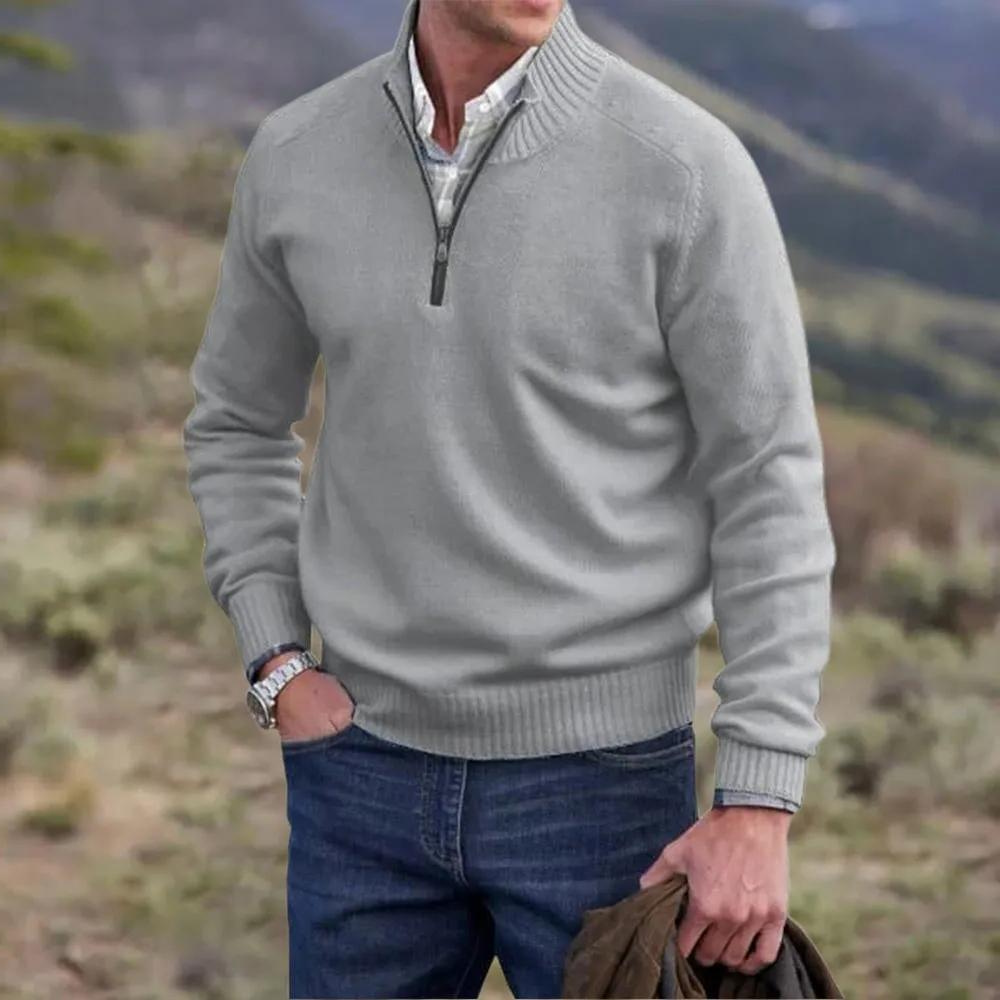 Classic Men's Quarter Zip Pullover Sweater - VogeLuxe