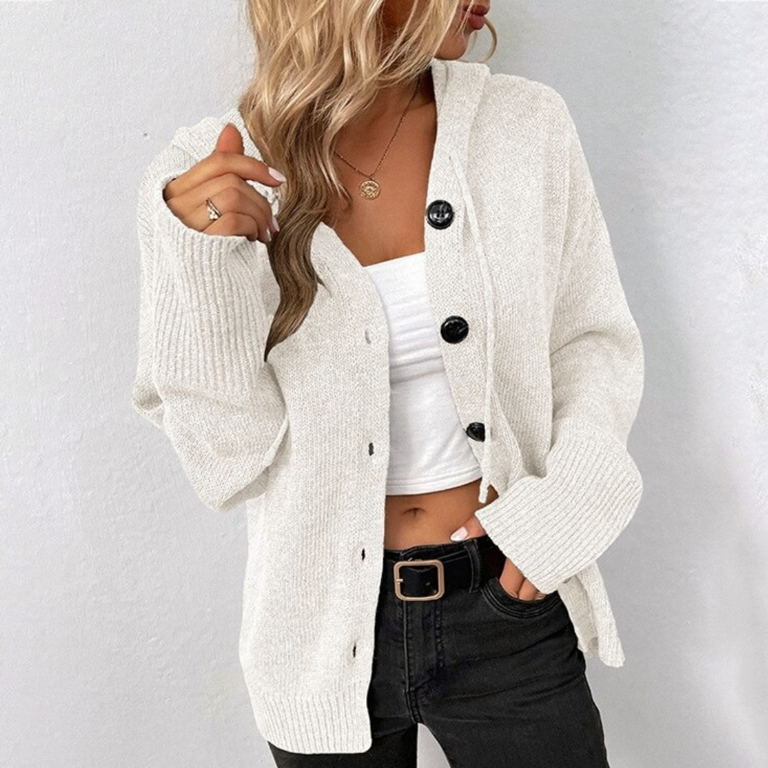 Soft Women's Long Sleeve Cashmere Hoodie Cardigan