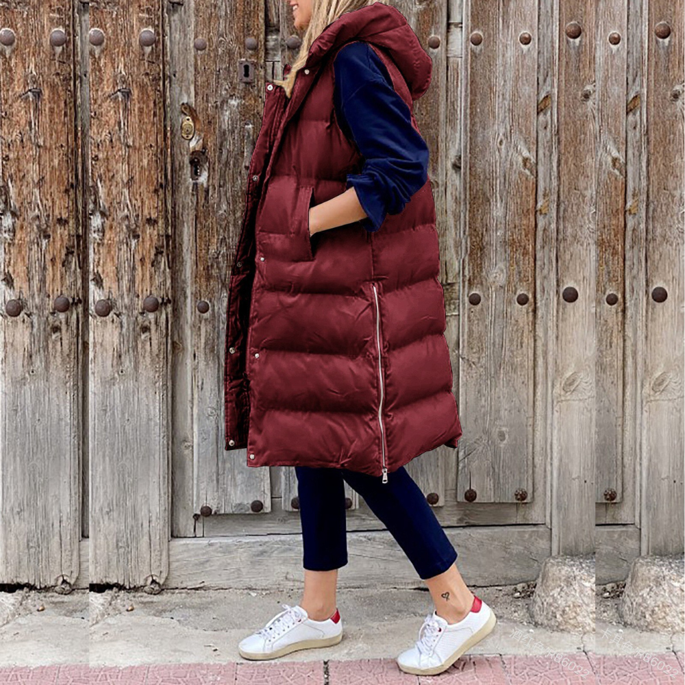 Warm Women's Hooded Puffer Jacket Vest
