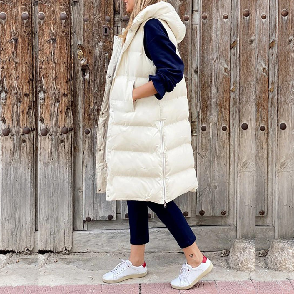 Warm Women's Hooded Puffer Jacket Vest
