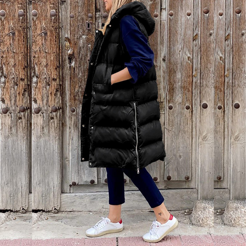 Warm Women's Hooded Puffer Jacket Vest