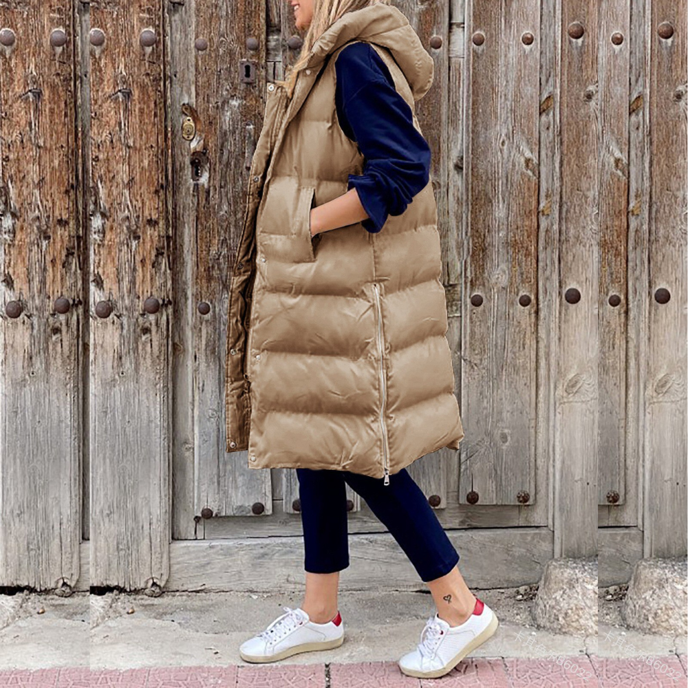 Warm Women's Hooded Puffer Jacket Vest