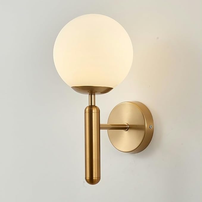 Elegant Glass Globe LED Wall Light in Bronze Finish - VogeLuxe