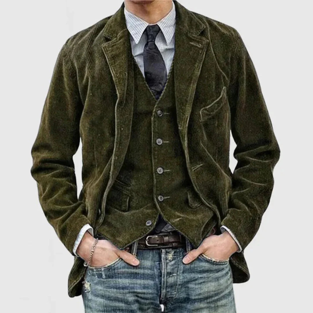 VogeLuxe | Men’s Wide Wale Corduroy Single Breasted Blazer