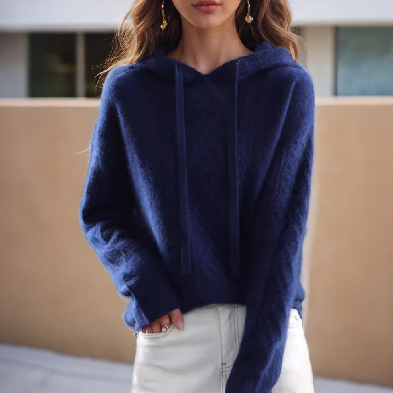 Warm Cable Knit Women's Hoodie Sweater