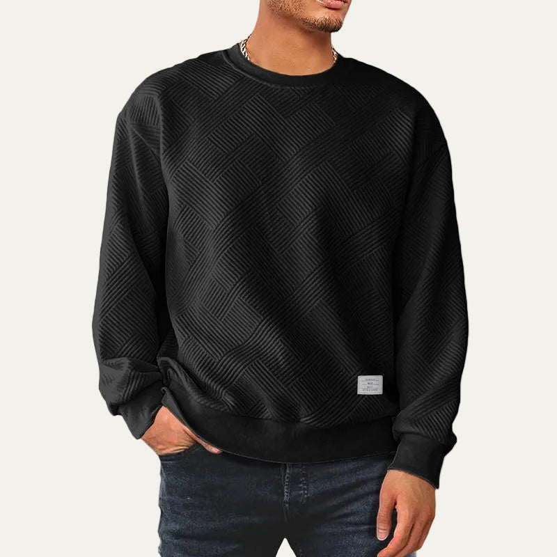 Varenzo Textured Knit Sweatshirt 1