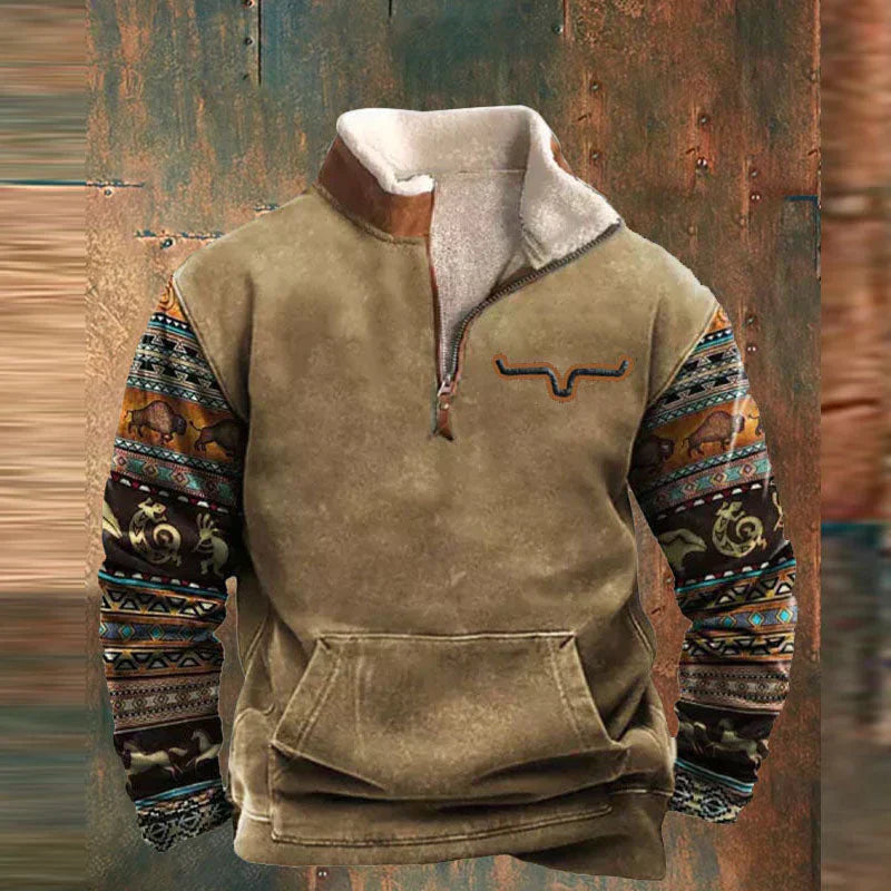 Warm Men's Quarter Zip Fleece Pullover Sweatshirt