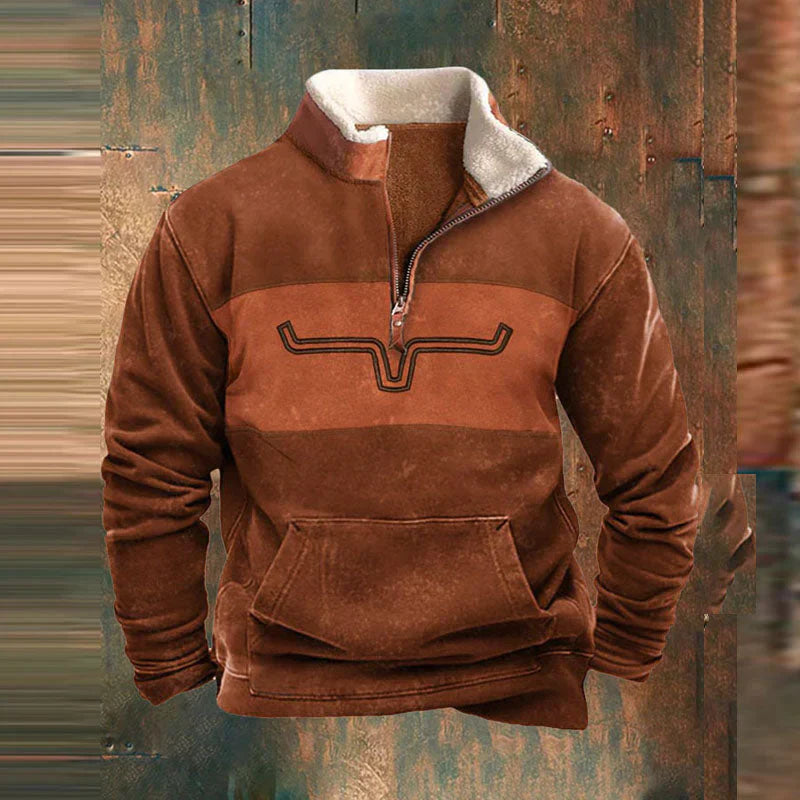 Warm Men's Quarter Zip Fleece Pullover Sweatshirt