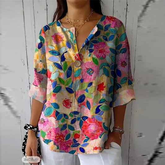 Bohemian Linen Cotton Top - VogeLuxe