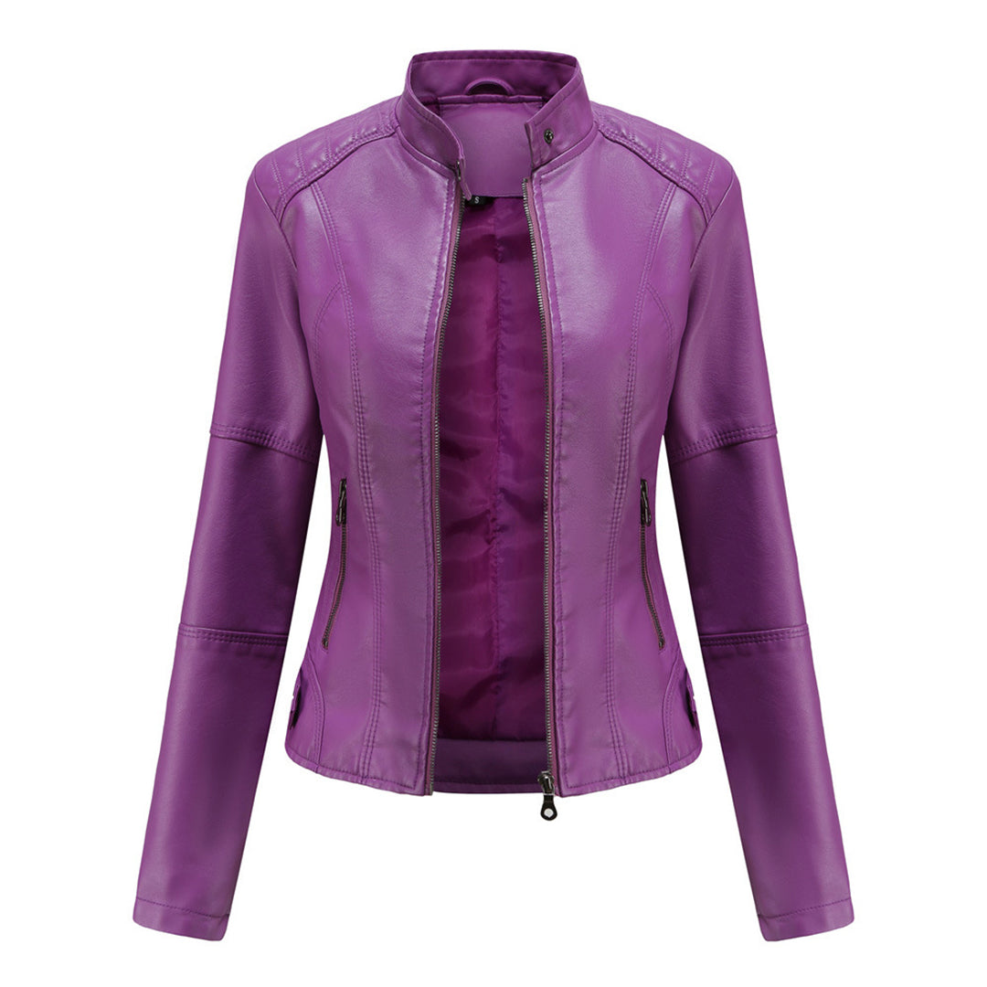 Edgy Women's Leather Motorcycle Jacket