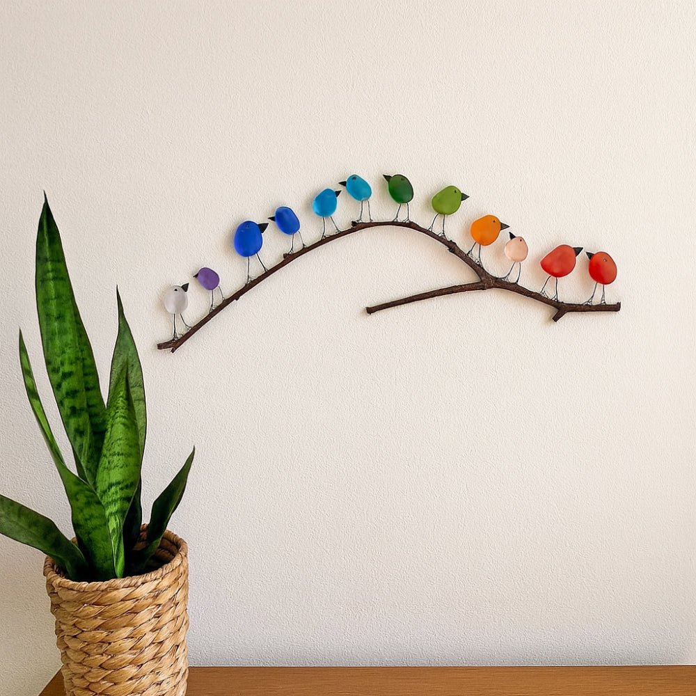 Coastal Beach Glass Bird Wooden Decor - VogeLuxe