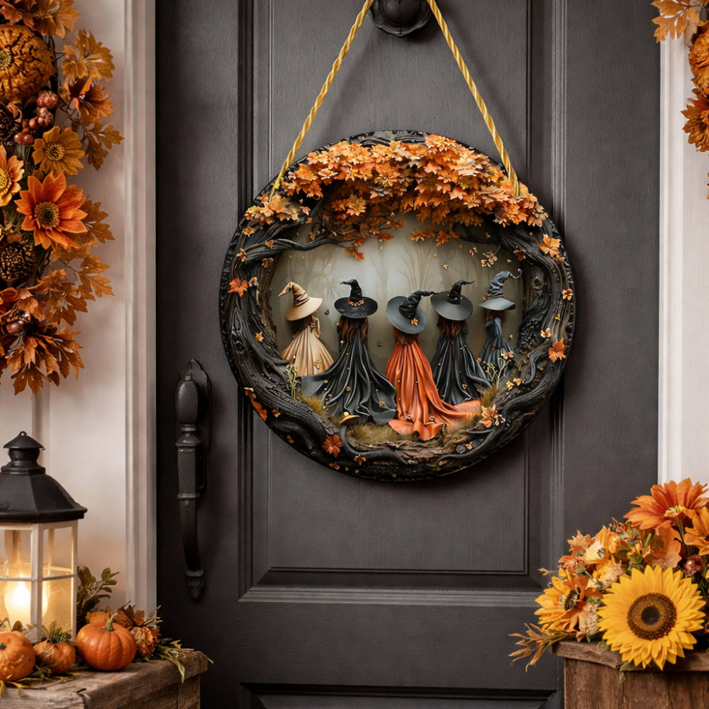 Rustic Wooden Witch Decor Wall Sign - VogeLuxe